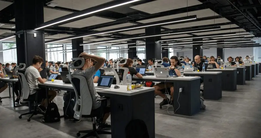 A busy B2B sales floor